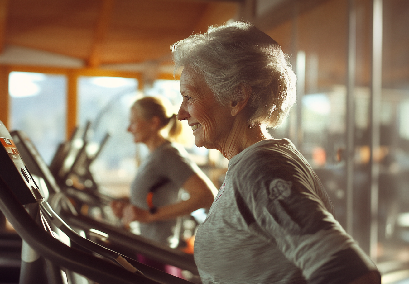 Людина старшого віку у витонченій силовій позі